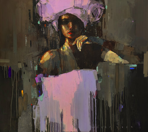 Violet Night by Viktor Sheleg, 油畫 for Sale on Singulart