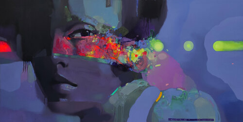 MoonFlower di Viktor Sheleg, Pittura in vendita su Singulart