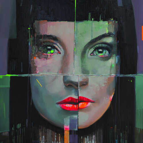 PORTRAIT WITH DISTORTION di Viktor Sheleg, Pittura in vendita su Singulart