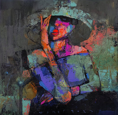 LADY WAITING FOR AN ORDER by Viktor Sheleg, 油畫 for Sale on Singulart