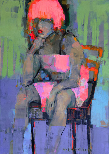 PINK LADY van Viktor Sheleg, Schilderij te koop op Singulart