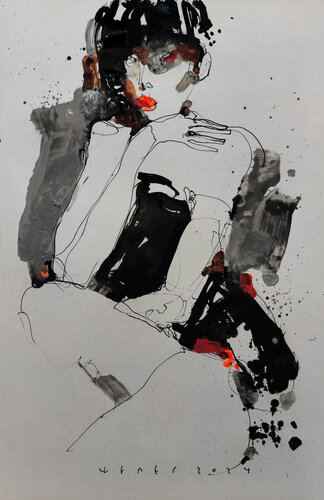 Lady 4 by Viktor Sheleg, 紙面作品 for Sale on Singulart