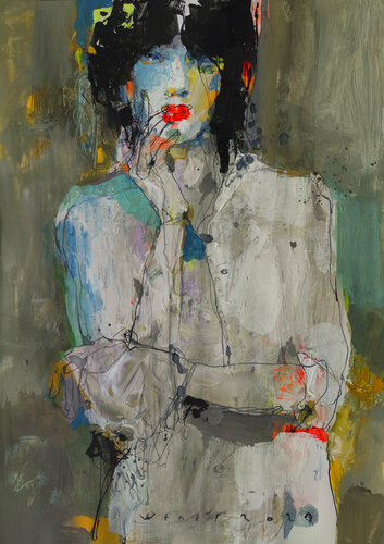 Deliberation di Viktor Sheleg, Pittura in vendita su Singulart