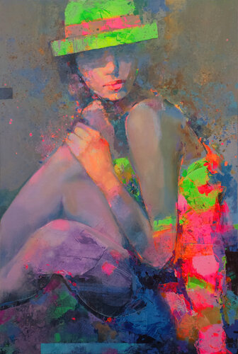 Green Hat van Viktor Sheleg, Schilderij te koop op Singulart