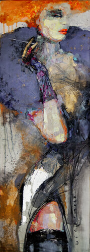 Give the lady fire! di Viktor Sheleg, Pittura in vendita su Singulart