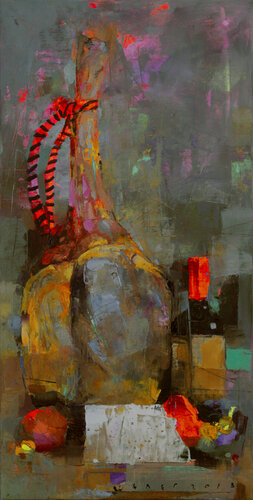 Wine, ham, cheese von Viktor Sheleg, Malerei kaufen auf Singulart