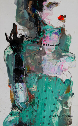 GREEN DRESS di Viktor Sheleg, Opera su carta in vendita su Singulart