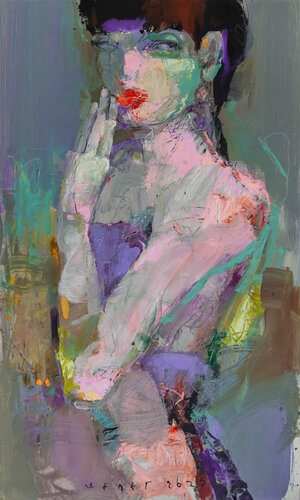 Sly girl by Viktor Sheleg, 紙面作品 for Sale on Singulart