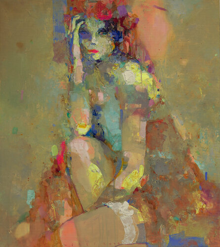 Lady with Garter van Viktor Sheleg, Schilderij te koop op Singulart