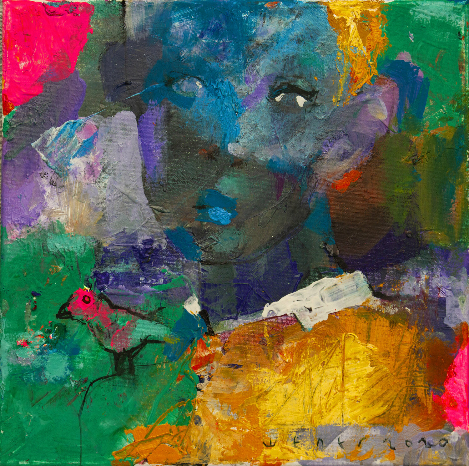 Young boy with little bird Viktor Sheleg