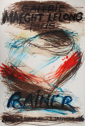 Composition informelle, Affiche en lithographie originale signée de Arnulf Rainer, Impresión a la venta en Singulart