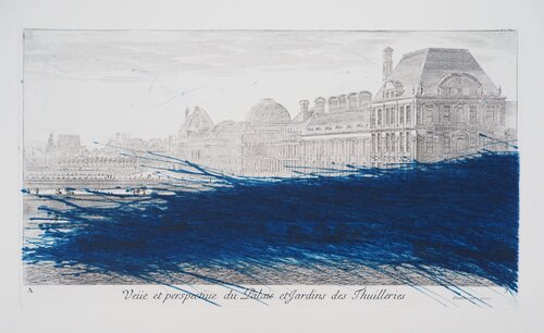 Paris, Hommage au Louvre en bleu by Arnulf Rainer, Print for Sale on Singulart