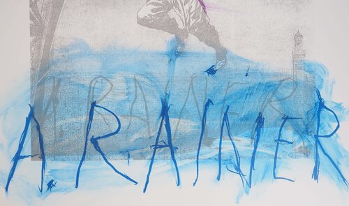 Tour Eiffel et composition informelle van Arnulf Rainer, Afdruk te koop op Singulart