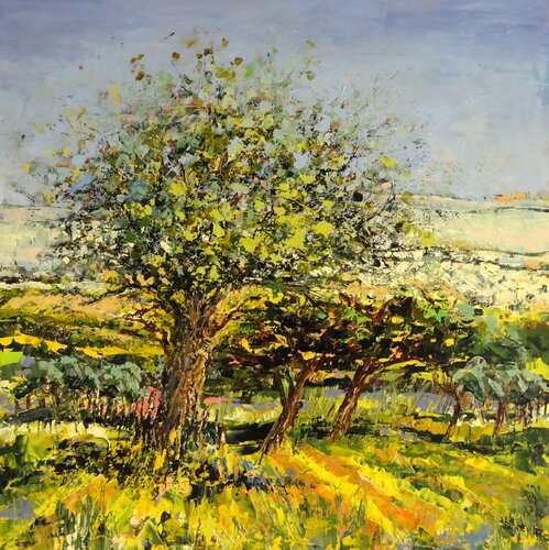 The orchard (Framed) van Inelouise Mourick, Schilderij te koop op Singulart
