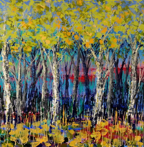 Soirée d' été - (Framed) van Inelouise Mourick, Schilderij te koop op Singulart