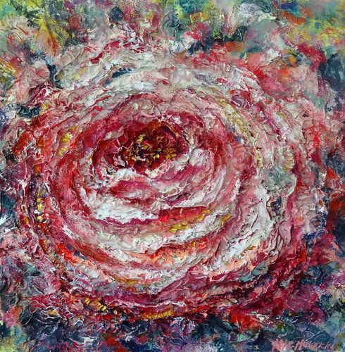 La Rosa (Framed) van Inelouise Mourick, Schilderij te koop op Singulart