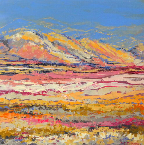 Flowers in the desert (Framed) by Inelouise Mourick, Painting for Sale on Singulart