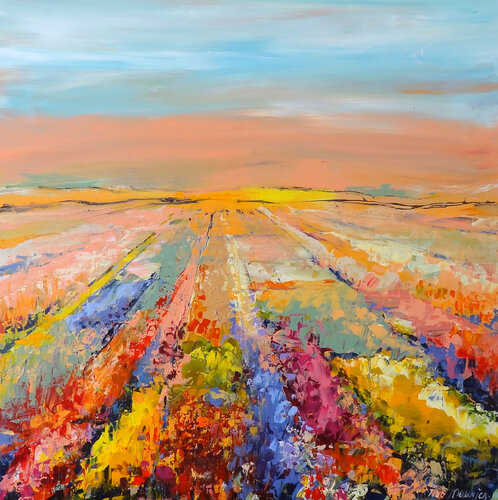 A world of colors (Framed) di Inelouise Mourick, Pittura in vendita su Singulart