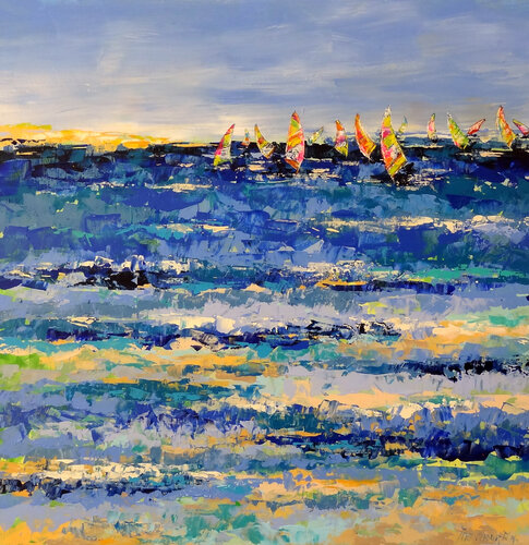 Surf paradise (Framed) von Inelouise Mourick, Malerei kaufen auf Singulart