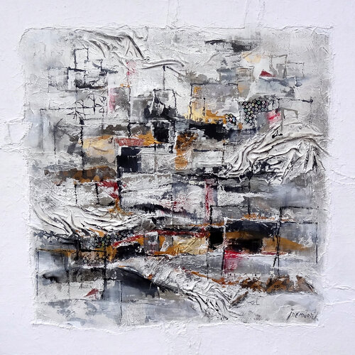 Snow in the City di Inelouise Mourick, Pittura in vendita su Singulart