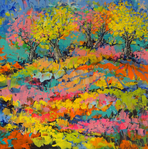 The song of the summer (Framed) van Inelouise Mourick, Schilderij te koop op Singulart