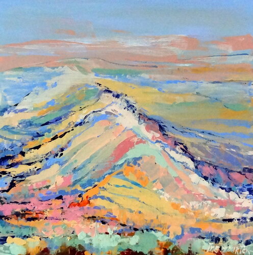 The mountain of the seven colors - 2 (Framed) van Inelouise Mourick, Schilderij te koop op Singulart