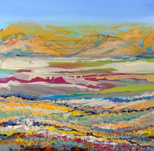 Orange mountains (Framed) Inelouise Mourick