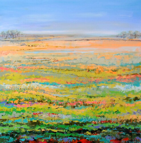 Grass is not Green (Framed) di Inelouise Mourick, Pittura in vendita su Singulart