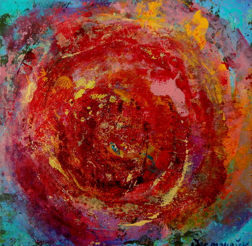 Une petite Rose Rouge van Inelouise Mourick, Schilderij te koop op Singulart