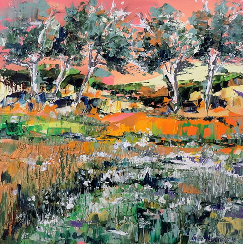 The sun is rising (Framed) van Inelouise Mourick, Schilderij te koop op Singulart