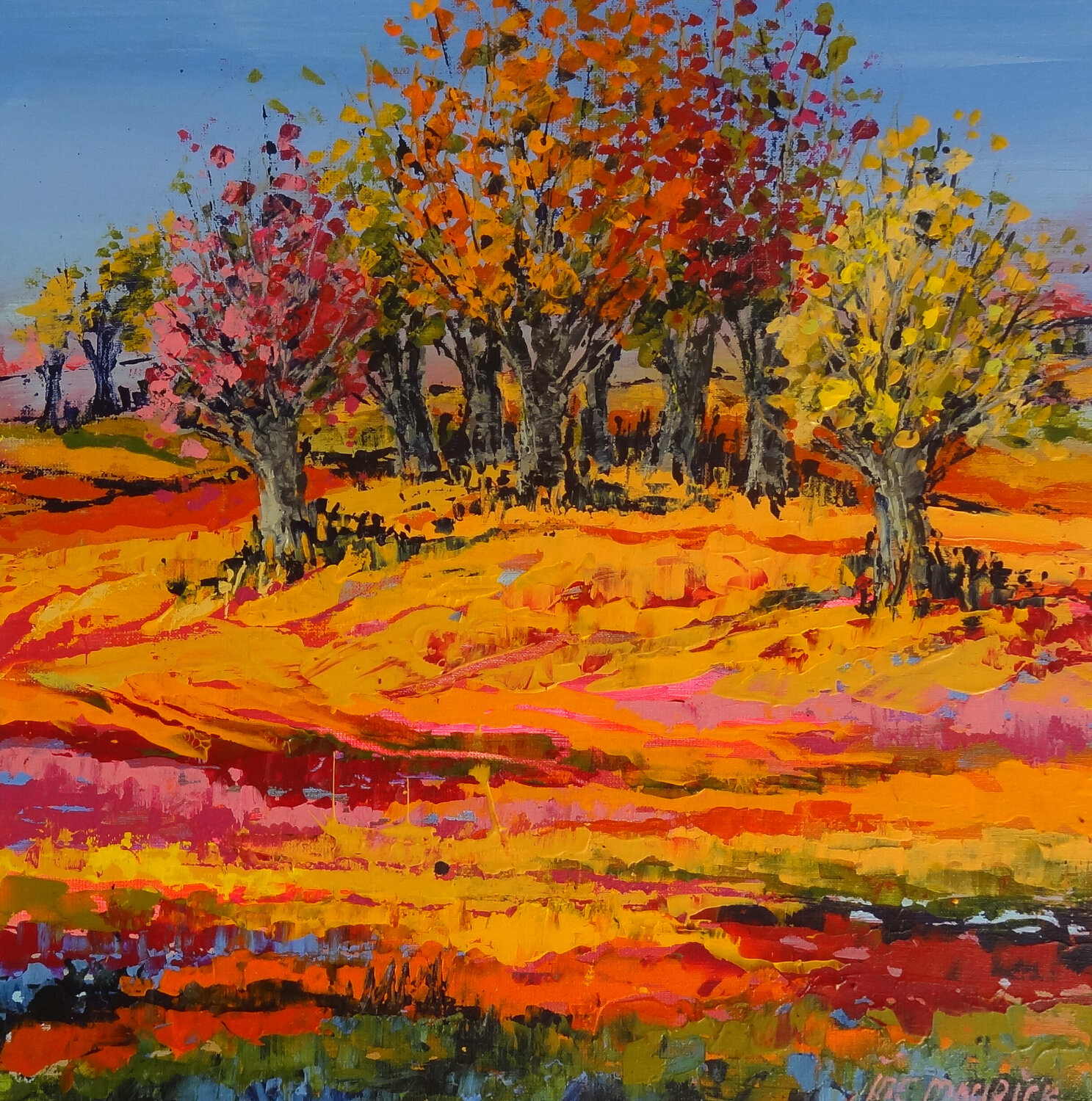 A yellow tree (Framed) Inelouise Mourick