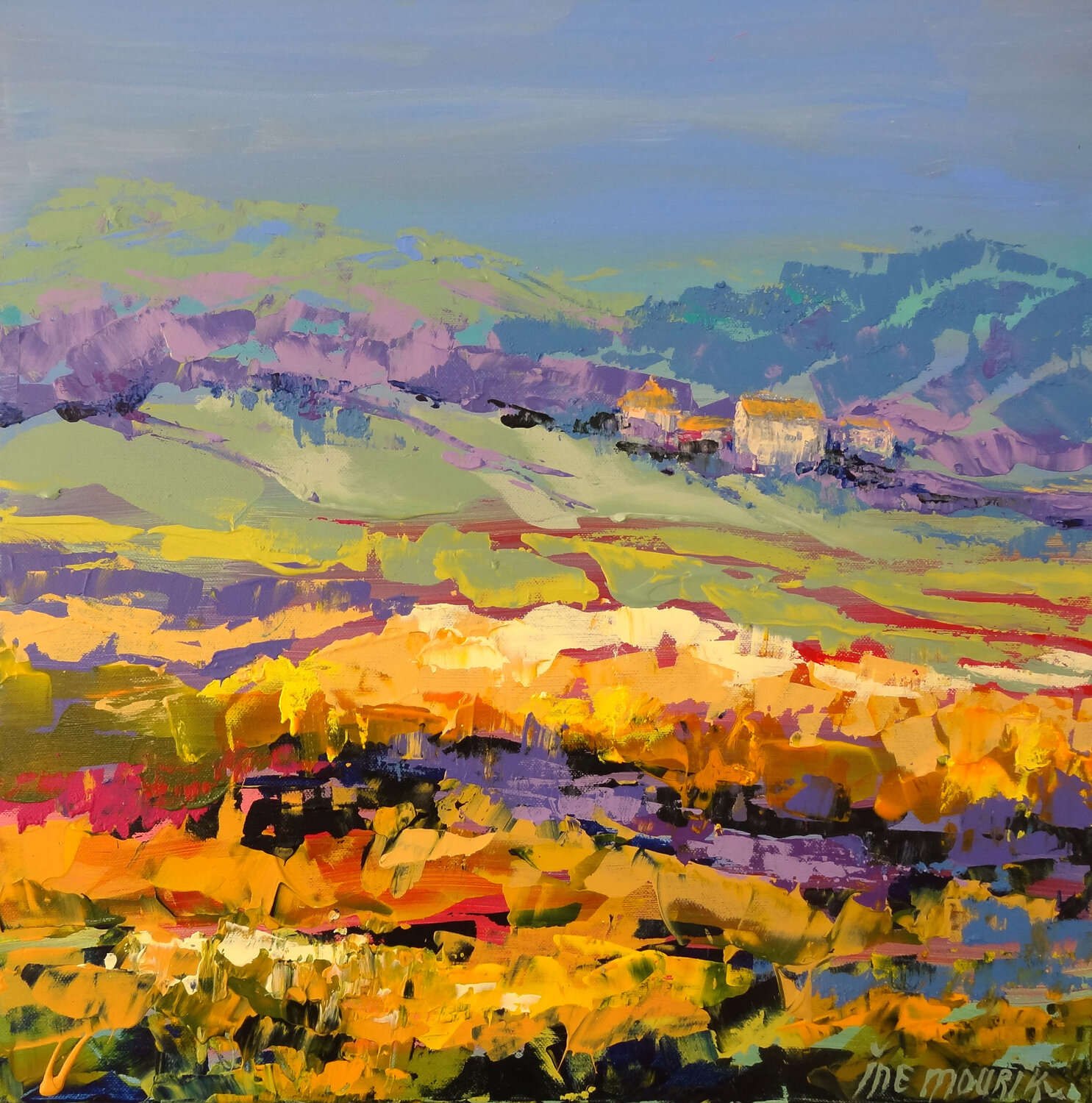 Escape to the counrtyside (Framed) Inelouise Mourick Peinture originale à vendre