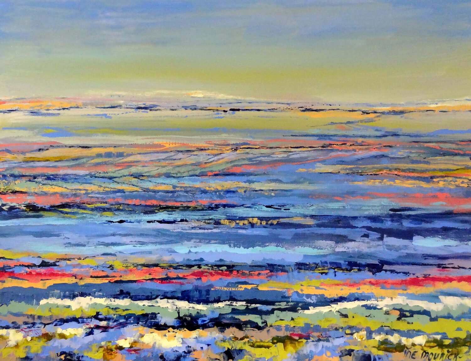 The nature of the low-lands (Framed) Inelouise Mourick Originalgemälde zu verkaufen