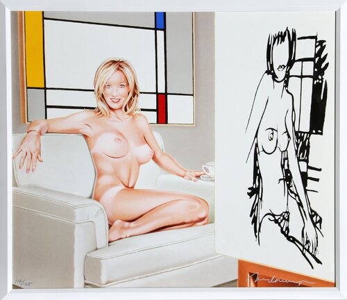 Tea at 5 pm (Mondrian and Wesselmann) di Mel Ramos, Stampa in vendita su Singulart