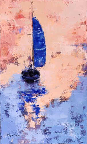 Blue Sail di Olena Bogatska, Pittura in vendita su Singulart