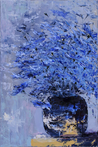 Blue Flowers van Olena Bogatska, Schilderij te koop op Singulart