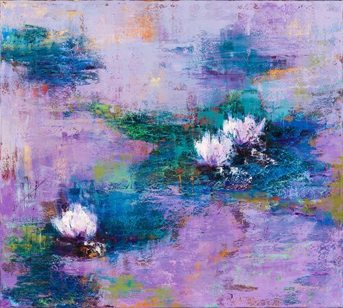 Purple Pond di Olena Bogatska, Pittura in vendita su Singulart