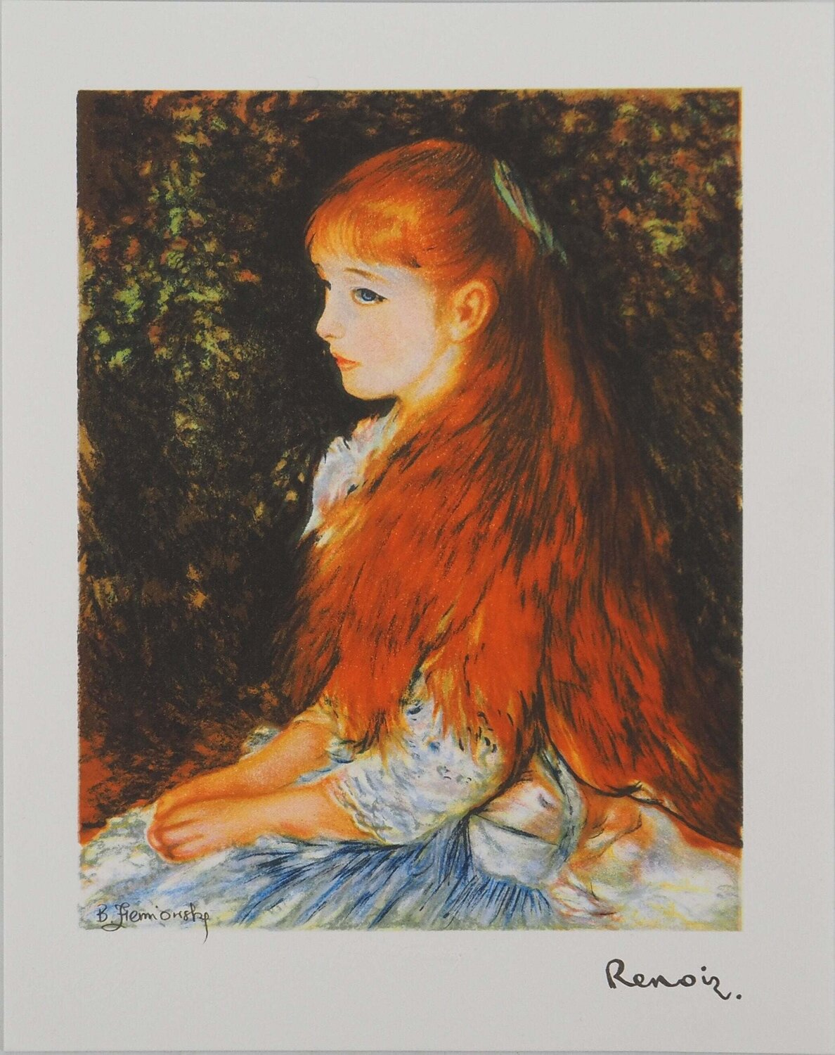 Portrait de jeune fille rousse Pierre-Auguste Renoir Stampa in vendita