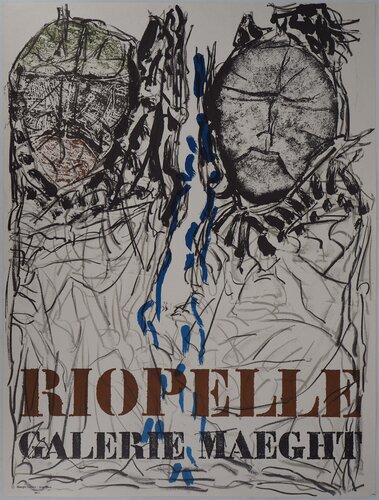Deux masques abstraits, Affiche en lithographie originale signée by Jean-Paul Riopelle, Print for Sale on Singulart