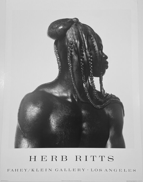 "Djimon with Octopus, Hollywood 1989 Herb Ritts Black and White Photographic Poster, FREE DOMESTIC SHIPPING Herb Ritts