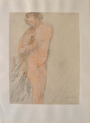 Jeune modèle à moitié nu de Auguste Rodin, Impresión a la venta en Singulart