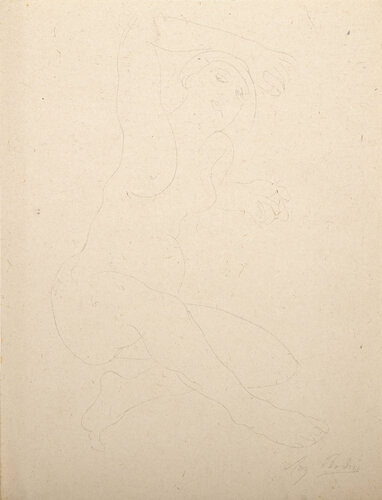Seated Nude with One Arm Behind Head von Auguste Rodin, Druck kaufen auf Singulart