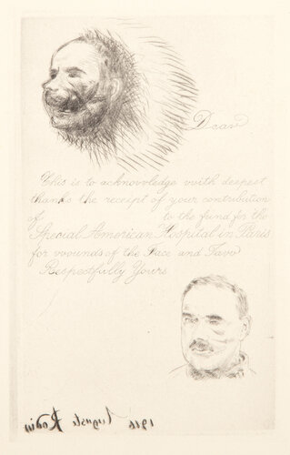 Contribution Receipt of the Special American Hospital in Paris for Wounds of the Face and Jaw State Two van Auguste Rodin, Afdruk te koop op Singulart
