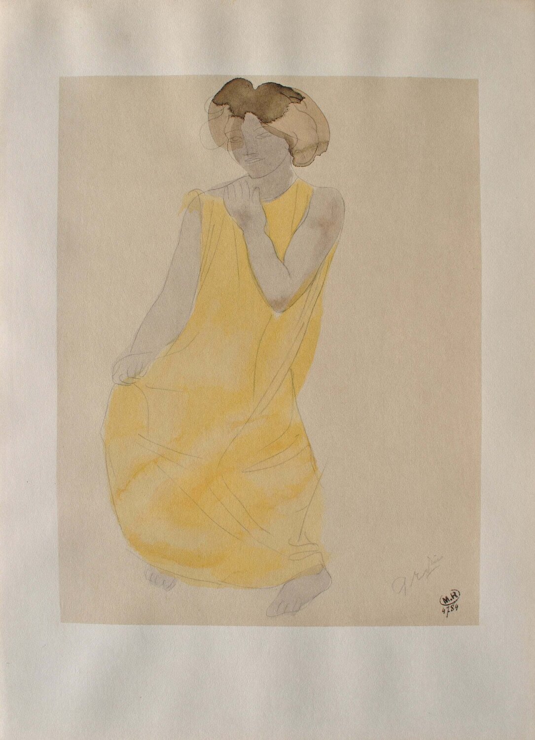 Femme à robe jaune Auguste Rodin Édition à vendre