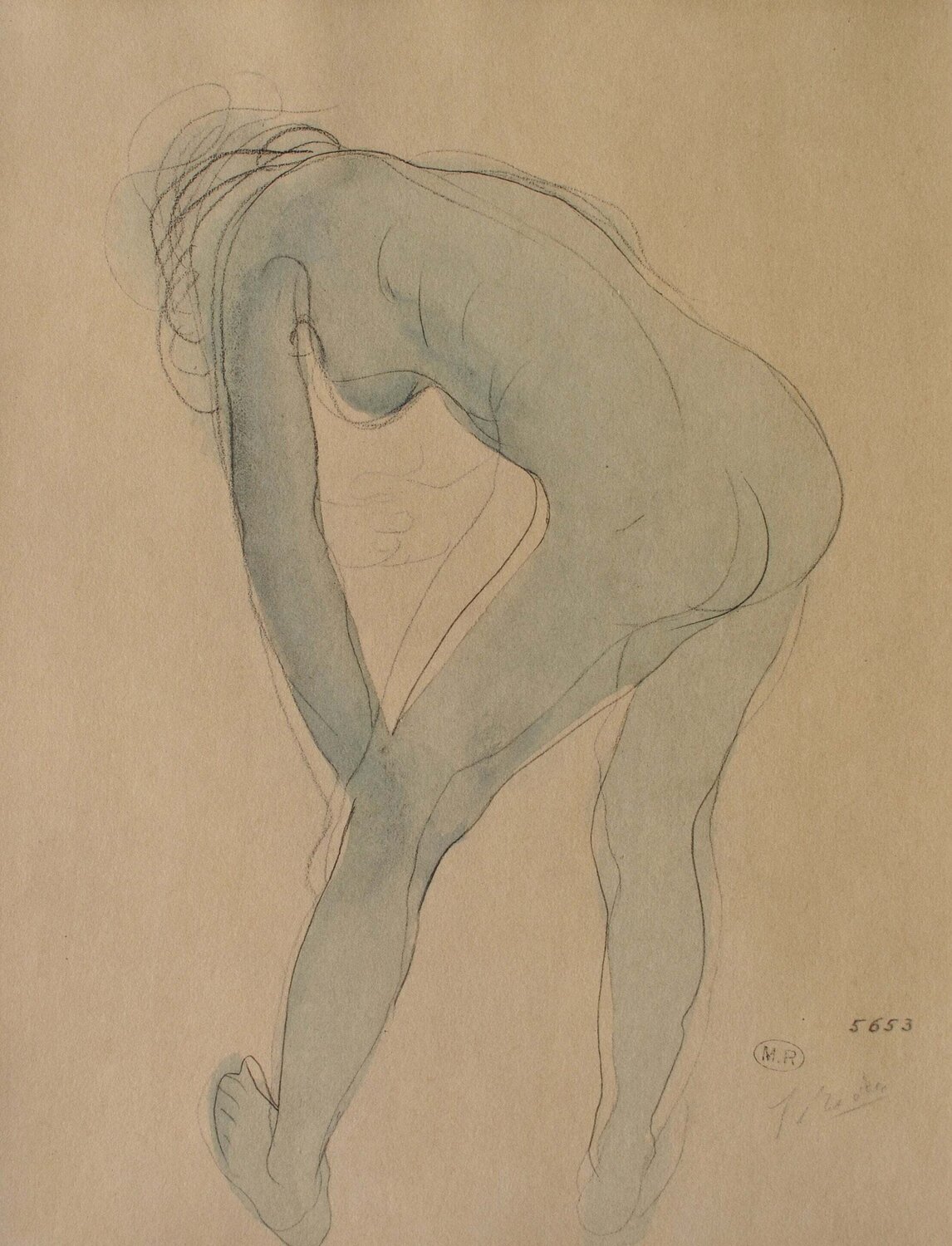 Jeune modèle s'étirant Auguste Rodin Stampa in vendita