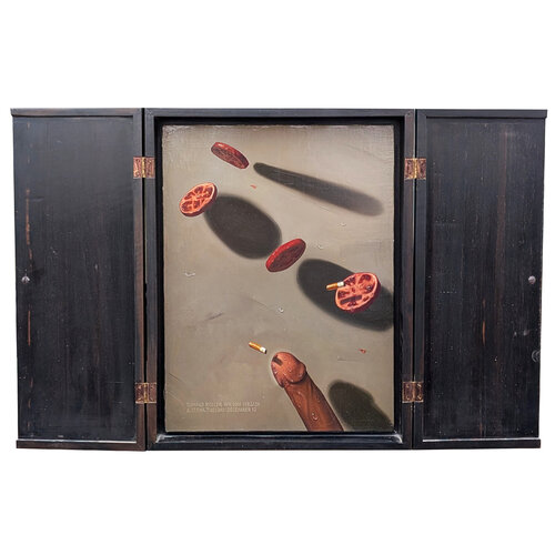 "Dangerous" Contemporary Surreal Hyper Realistic Painting de Donald Roller Wilson, Pintura a la venta en Singulart