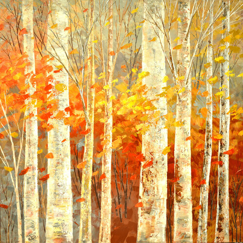 BIRCH IN WHITE SATIN par Tatiana Iliina, Peinture en vente sur Singulart