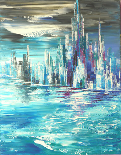 CITY OF EXOTIC SHORES by Tatiana Iliina, Painting for Sale on Singulart