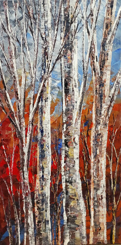 BUNCH OF BIRCH by Tatiana Iliina, Painting for Sale on Singulart