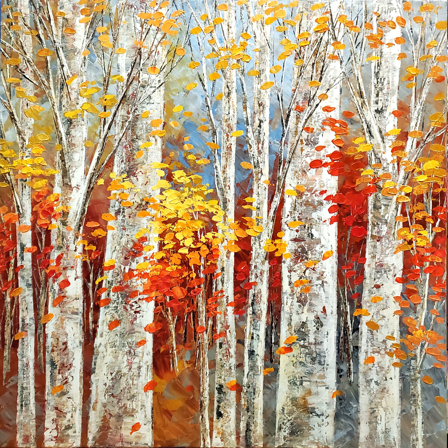 GOLDEN BIRCH TAPESTRY Tatiana Iliina Originalgemälde zu verkaufen